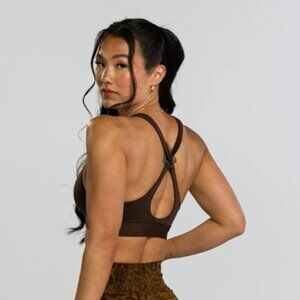 Brown XS Gymshark Peek A Boo Sports Bra